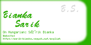 bianka sarik business card